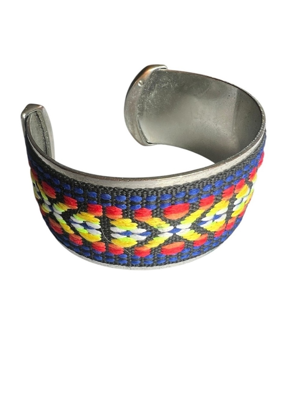 Vintage Southwestern Embroidered Cuff Bracelet Tribal Native